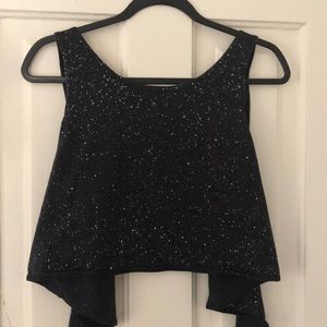 Lululemon Black Speckled Wrap Crop Top